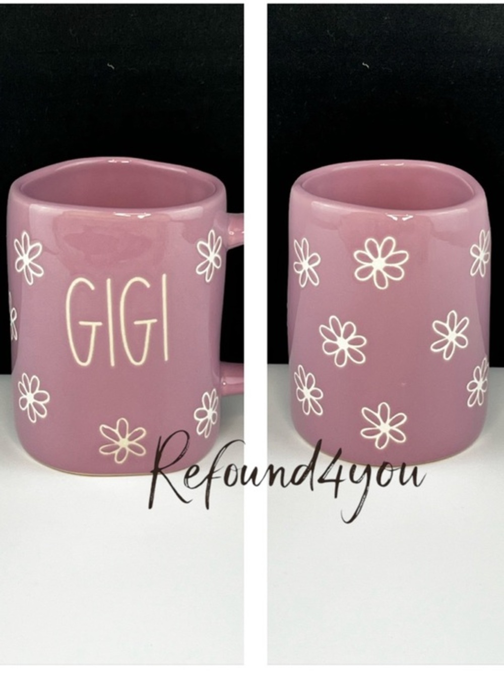Rae Dunn - ‘GIGI - Floral’ Ceramic Mug. NWT. Firm!